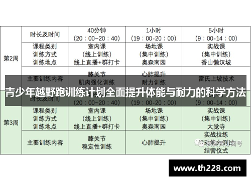 青少年越野跑训练计划全面提升体能与耐力的科学方法